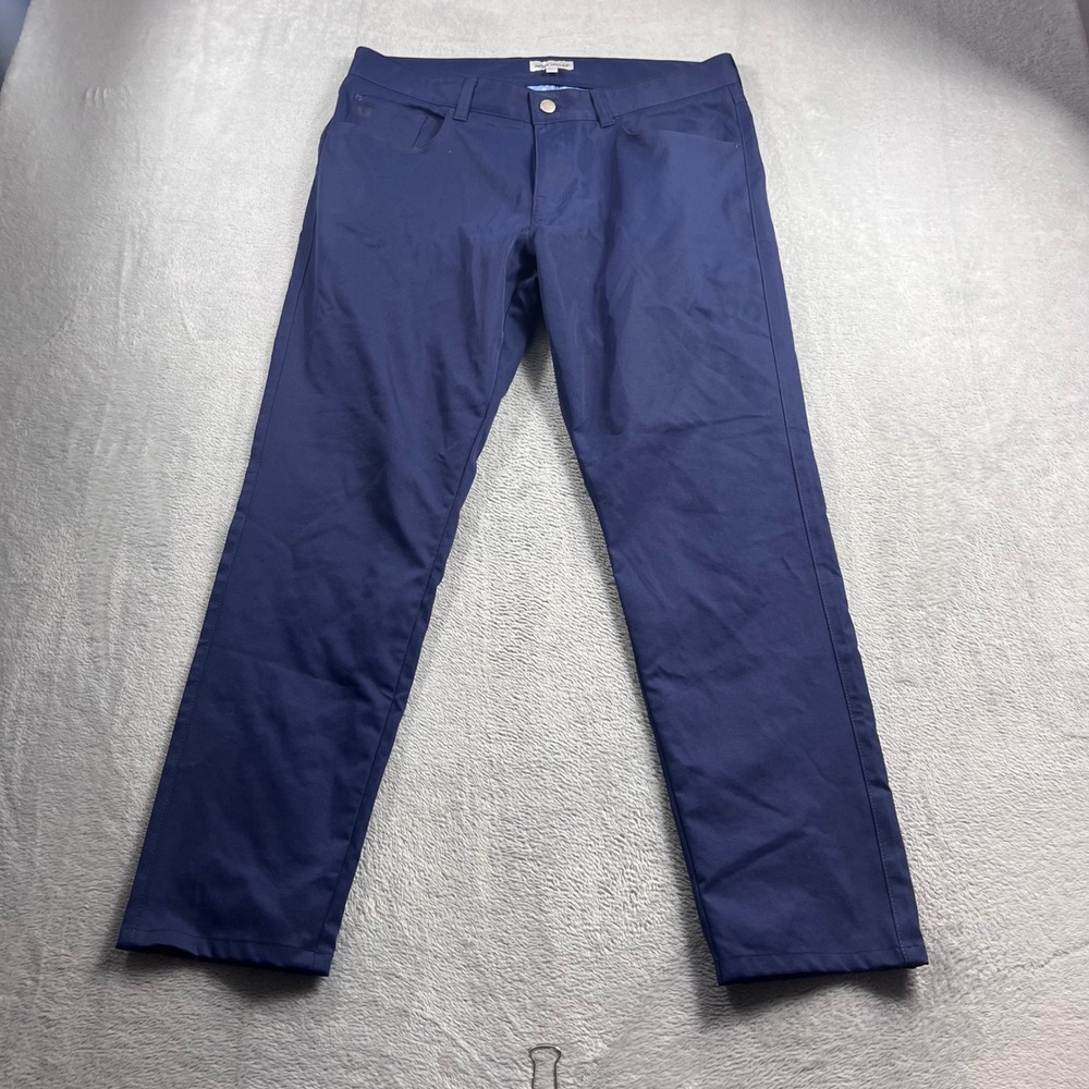 Peter Millar Mens EB66 Performance 33/30 Blue Stretch 5-Pocket Golf Trousers